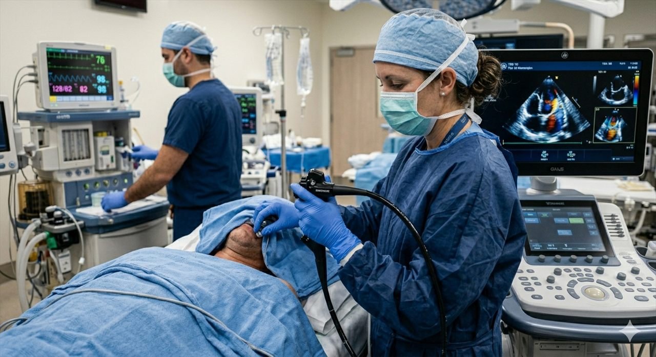 Equipo utilizado para ecocardiograma transesofágico